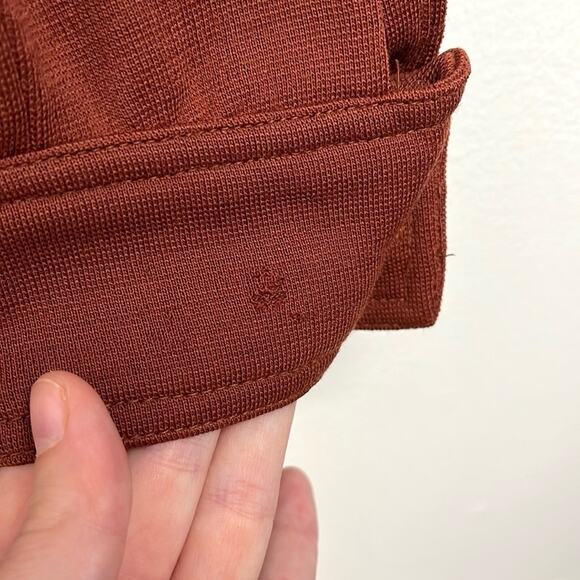 Vintage Wool Western Chore Jacket Patch Pockets Point Collar 70s Retro Rust - S - Picture 10 of 12